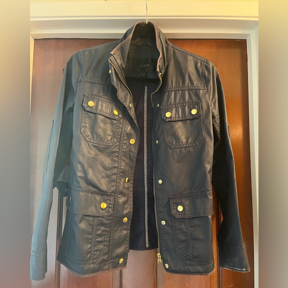 JCrew Navy Waxed Jacket